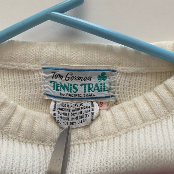 TOM GORMAN Tennis Trail Pacific Trail Sweater VTG Crew Neck Knit Tennis Player‎ - Picture 9 of 11